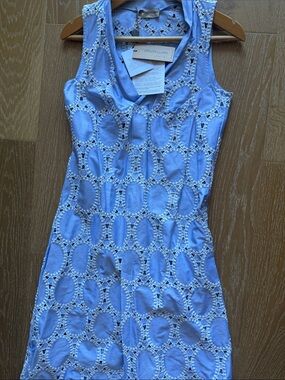GALLIANO Light Blue Eyelet Tank Dress